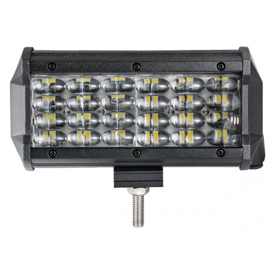 72W 7 Inch RGB LED Work Light Bar Driving Fog Lamp 10-32V For 4WD SUV Truck UTE Offroad ATV