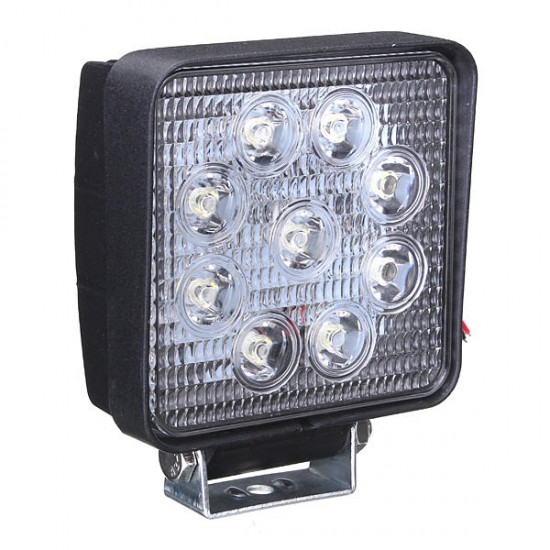 DC10-30V 27W 2500LM White 6000K 4X4 Square Flood LED Work Light forTruck ATV Boat Off Road Cars