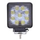 DC10-30V 27W 2500LM White 6000K 4X4 Square Flood LED Work Light forTruck ATV Boat Off Road Cars