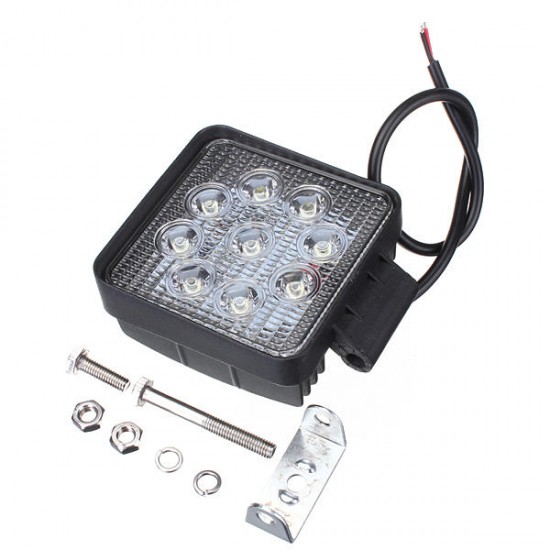 DC10-30V 27W 2500LM White 6000K 4X4 Square Flood LED Work Light forTruck ATV Boat Off Road Cars DC10-30V 27W 2500LM White 6000K 4X4 Square Flood LED Work Light forTruck ATV Boat Off Road Cars