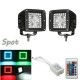Pair 3inch RGB Control LED Work Light Bar Multicolor Halo Ring For Off Road 4X4 4WD SUV Pair 3inch RGB Control LED Work Light Bar Multicolor Halo Ring For Off Road 4X4 4WD SUV