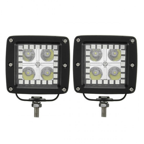 Pair 3inch RGB Control LED Work Light Bar Multicolor Halo Ring For Off Road 4X4 4WD SUV Pair 3inch RGB Control LED Work Light Bar Multicolor Halo Ring For Off Road 4X4 4WD SUV