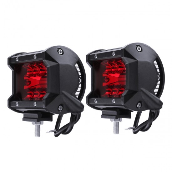 Pair Red 4Inch Tri Row 60W 20 LED Work Light Bar Flood Spot Combo Lamp for Car Offroad SUV Pair Red 4Inch Tri Row 60W 20 LED Work Light Bar Flood Spot Combo Lamp for Car Offroad SUV