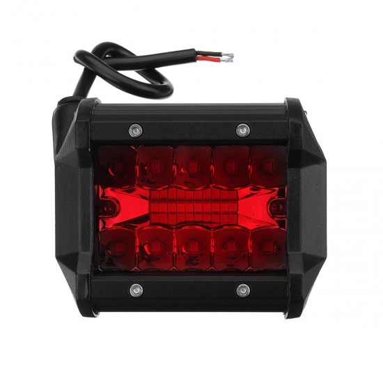 Pair Red 4Inch Tri Row 60W 20 LED Work Light Bar Flood Spot Combo Lamp for Car Offroad SUV