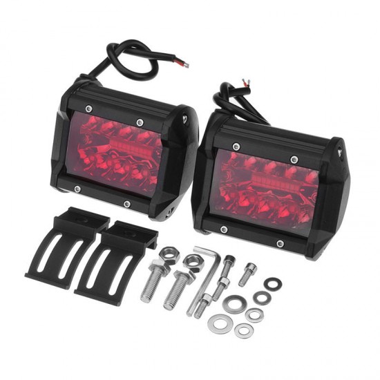 Pair Red 4Inch Tri Row 60W 20 LED Work Light Bar Flood Spot Combo Lamp for Car Offroad SUV Pair Red 4Inch Tri Row 60W 20 LED Work Light Bar Flood Spot Combo Lamp for Car Offroad SUV