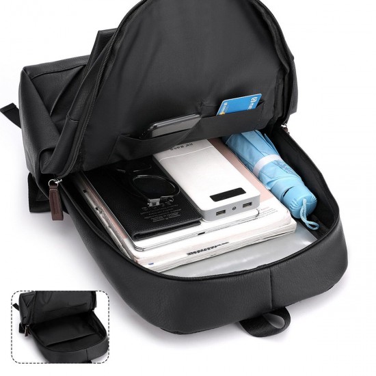 15.6 Inch Zipper PU Laptop Bag Business Travel Portable Men's Briefcases Messenger Documents Handbags