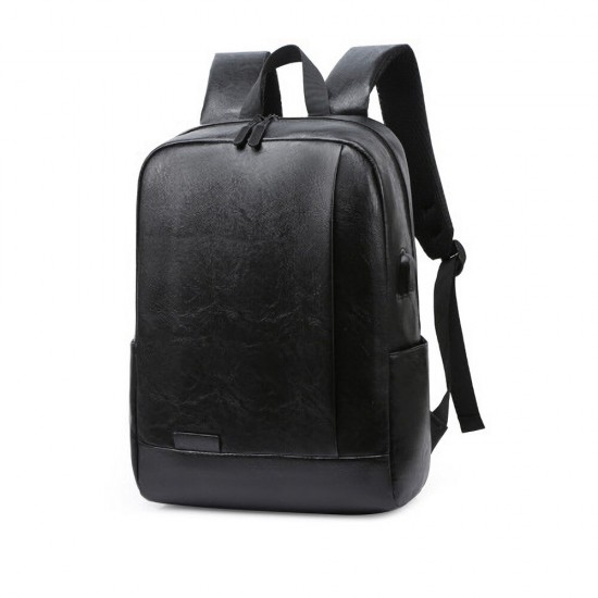 15.6 inch Large Capacity Simple Fashion USB Charging Travel Laptop Bag