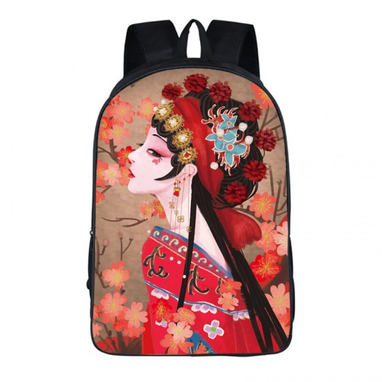 16 inch Peking Opera Chinese Style Student School Bags Casual Traveling Laptop Bag 16 inch Peking Opera Chinese Style Student School Bags Casual Traveling Laptop Bag