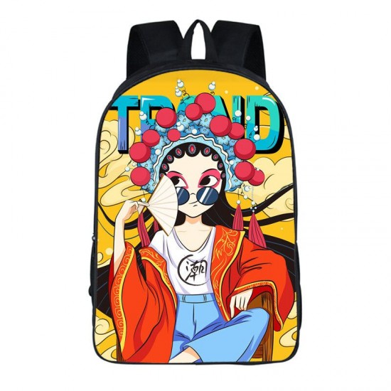 16 inch Peking Opera Chinese Style Student School Bags Casual Traveling Laptop Bag 16 inch Peking Opera Chinese Style Student School Bags Casual Traveling Laptop Bag