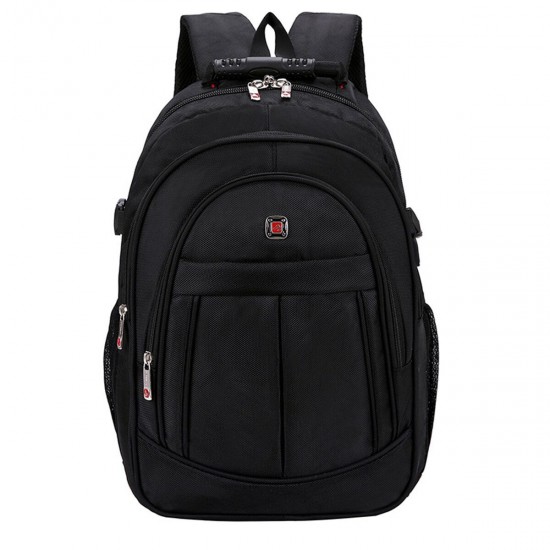 17/20 Inch USB Charging Laptop Bag Black Oxford Cloth Shoulder Bag College Students Business Notebook Backpack