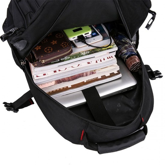 17/20 Inch USB Charging Laptop Bag Black Oxford Cloth Shoulder Bag College Students Business Notebook Backpack