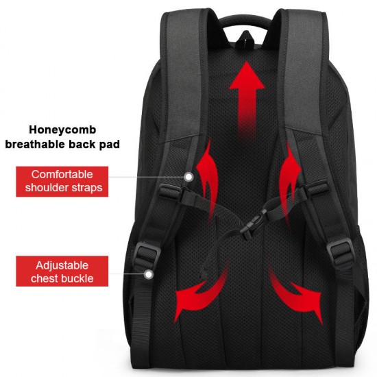 2020 New Large Capacity Backpack 15.6 inch Anti Theft Waterproof Business Men Laptop Bag