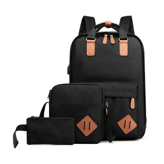 3 in 1 15.6 inch Laptop Bag with USB Charging Port Lagrge Capacity Nylon Classic Business Outdoor Stylish Backpack Scratchproof Breathable 3 in 1 15.6 inch Laptop Bag with USB Charging Port Lagrge Capacity Nylon Classic Business Outdoor Stylish Backpack Scratchproof Breathable