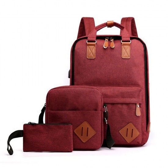 3 in 1 15.6 inch Laptop Bag with USB Charging Port Lagrge Capacity Nylon Classic Business Outdoor Stylish Backpack Scratchproof Breathable 3 in 1 15.6 inch Laptop Bag with USB Charging Port Lagrge Capacity Nylon Classic Business Outdoor Stylish Backpack Scratchproof Breathable