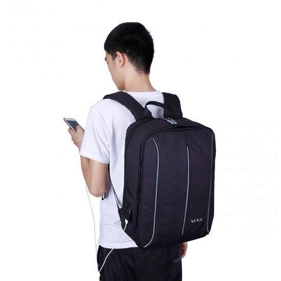 Backpack Laptop Bag Shoulder Bag USB Charging Men Business Travel Storage Bag for 15.6 inch Computer