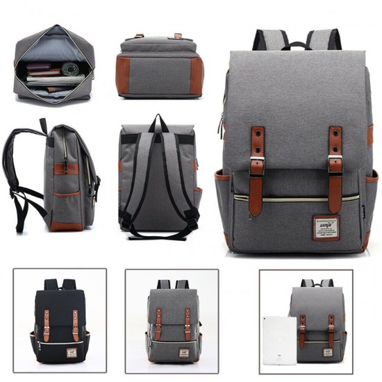 Business Backpack Laptop Bag Canvas Shoulders Storage Bag Men Women 17L Travel Handbag Schoolbag for 15.6inch Notebook