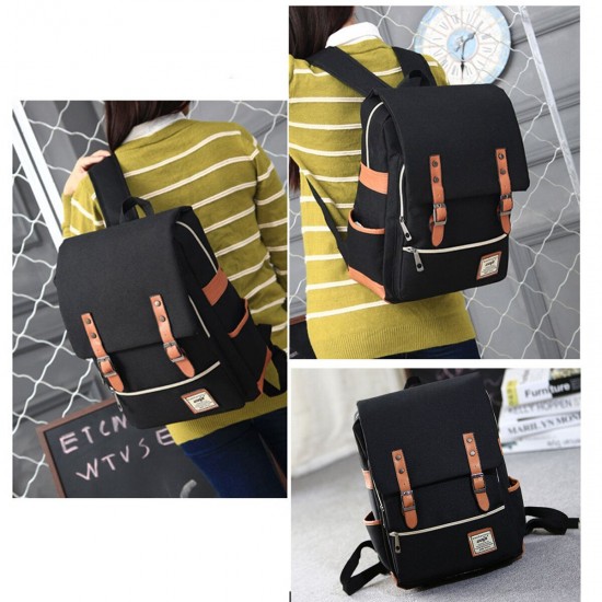 Business Backpack Laptop Bag Canvas Shoulders Storage Bag Men Women 17L Travel Handbag Schoolbag for 15.6inch Notebook