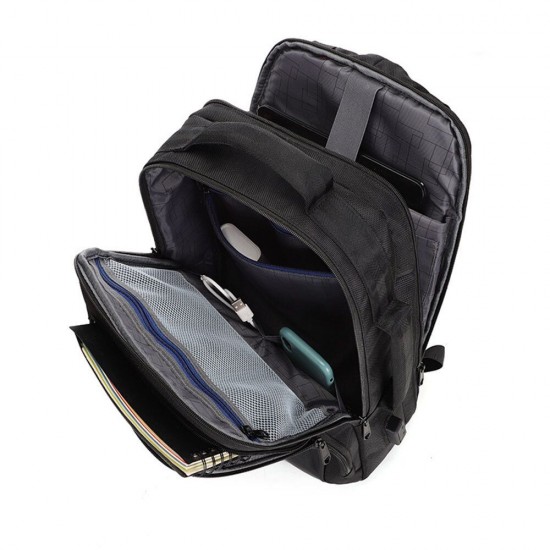 Business Backpack Laptop Computer Bag Schoolbag Shoulders Storage Bag Waterproof with USB Headset Interface