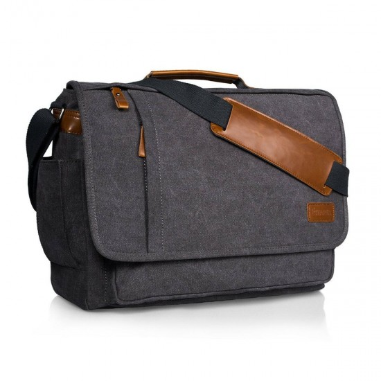 Canvas Business Laptop Bag Men Crossbody Computer Bag Shoulder Bag Handbag for 15 inch Notebook