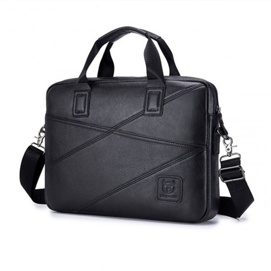 Cowhide Business Briefcase Laptop Bag Handbag Men's Shoulders Storage Bag Crossbody Bag for 15inch Notebook