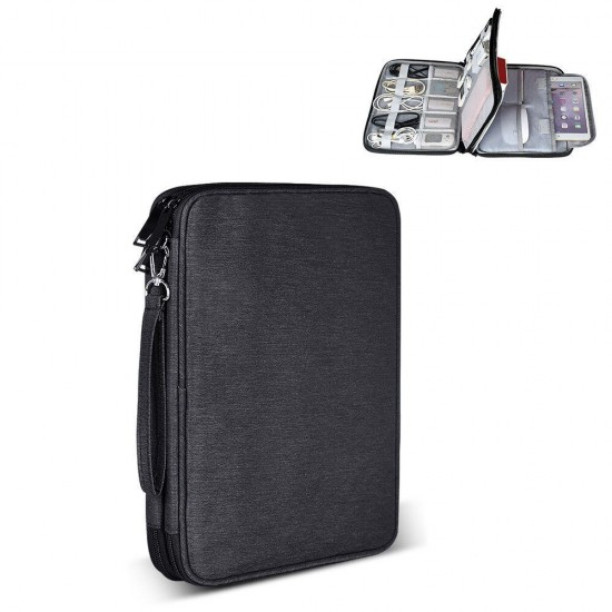 Double-Layer Laptop Storage Bag Portable Electronic Accessories Travel Organizer Bag Waterproof Data Cable Organizer