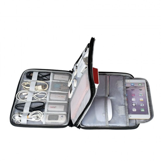 Double-Layer Laptop Storage Bag Portable Electronic Accessories Travel Organizer Bag Waterproof Data Cable Organizer