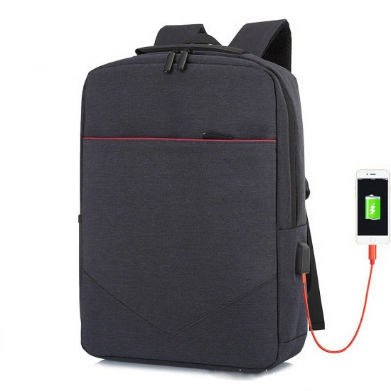 Laptop Bag Backpack Pure Color Business Casual Backpack USB Charging Travel Shoulders Bag Laptop Bag Backpack Pure Color Business Casual Backpack USB Charging Travel Shoulders Bag