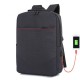 Laptop Bag Backpack Pure Color Business Casual Backpack USB Charging Travel Shoulders Bag