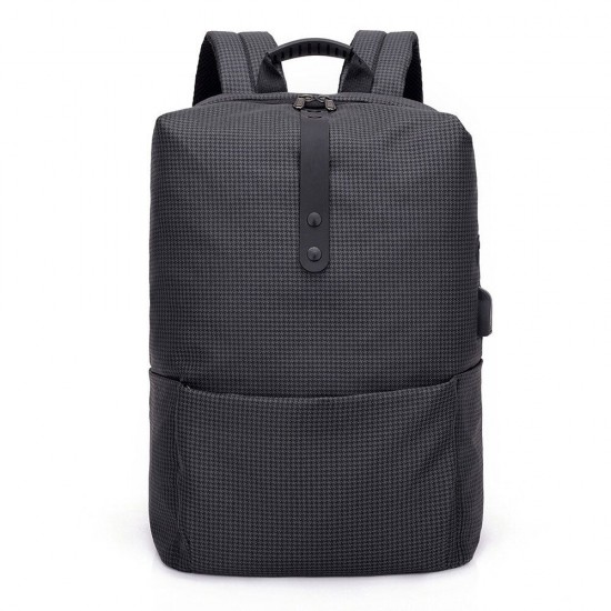 Grid Backpack Laptop Computer Bag Schoolbag Shoulders Storage Bag USB Charging with Headphone Jack for 15.6 inch Notebook Grid Backpack Laptop Computer Bag Schoolbag Shoulders Storage Bag USB Charging with Headphone Jack for 15.6 inch Notebook