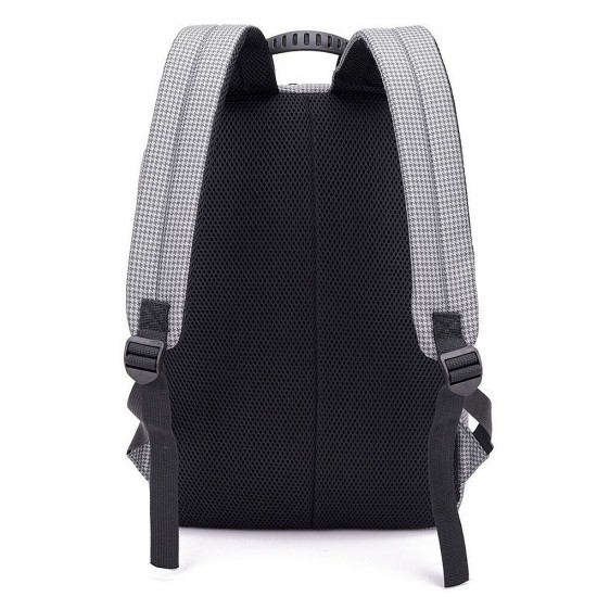 Grid Backpack Laptop Computer Bag Schoolbag Shoulders Storage Bag USB Charging with Headphone Jack for 15.6 inch Notebook Grid Backpack Laptop Computer Bag Schoolbag Shoulders Storage Bag USB Charging with Headphone Jack for 15.6 inch Notebook