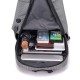 Grid Backpack Laptop Computer Bag Schoolbag Shoulders Storage Bag USB Charging with Headphone Jack for 15.6 inch Notebook
