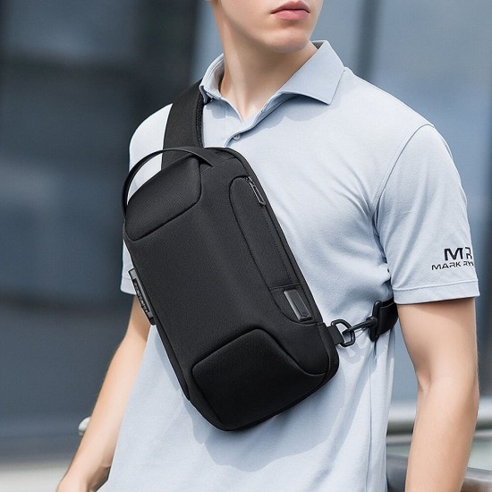 MR7116 Anti-theft Chest Bag Crossbody Bag Business Bag USB Charging Men Handbag Travel Storage Bag