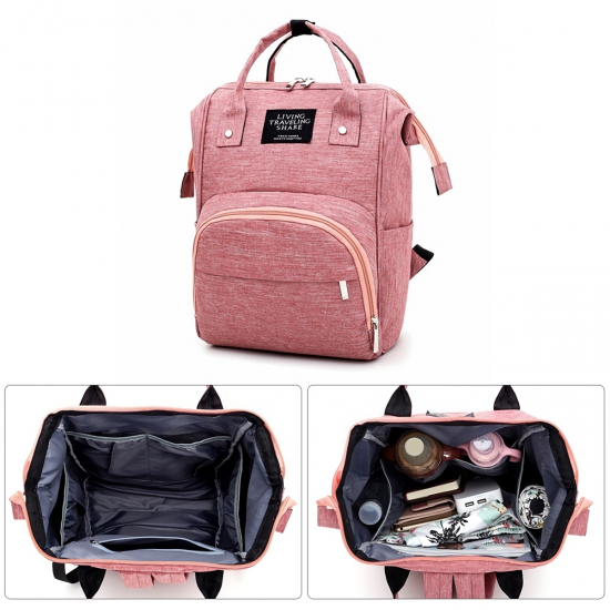 New Fashion Large Travel Mommy Backpacks Solid Color Oxford Cloth Baby Nursing Nappy Bags Waterproof Casual Travel Backpack for Baby Care Laptop Bag