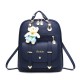 PU Leather Backpack Double Shoulder Bag Women Schoolbag Handbag Crocodile Pattern with Bear Pendant Laptop Bag