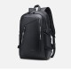 PU Leather Backpack Laptop Bag Shoulder Bag with USB Charging Waterproof Travel Storage Bag for 17 inch Notebook
