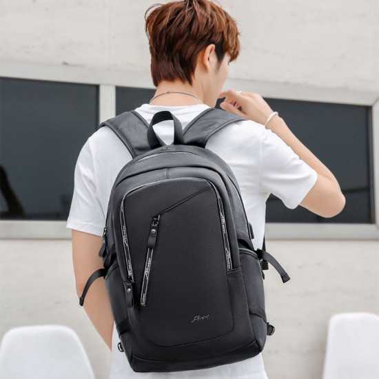 PU Leather Backpack Laptop Bag Shoulder Bag with USB Charging Waterproof Travel Storage Bag for 17 inch Notebook PU Leather Backpack Laptop Bag Shoulder Bag with USB Charging Waterproof Travel Storage Bag for 17 inch Notebook