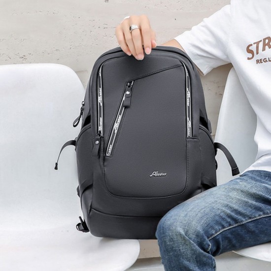 PU Leather Backpack Laptop Bag Shoulder Bag with USB Charging Waterproof Travel Storage Bag for 17 inch Notebook PU Leather Backpack Laptop Bag Shoulder Bag with USB Charging Waterproof Travel Storage Bag for 17 inch Notebook
