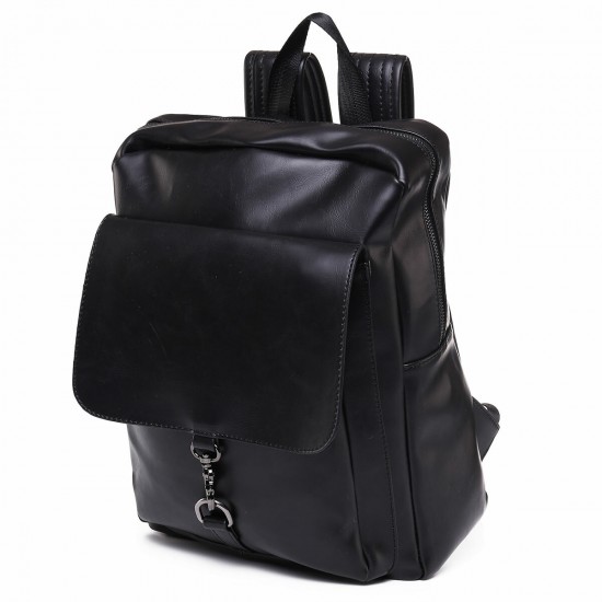 PU Leather Business Backpack Laptop Bag Retro Men's Bag Schoolbag Shoulders Storage Bag Briefcase for 12 inch Notebook
