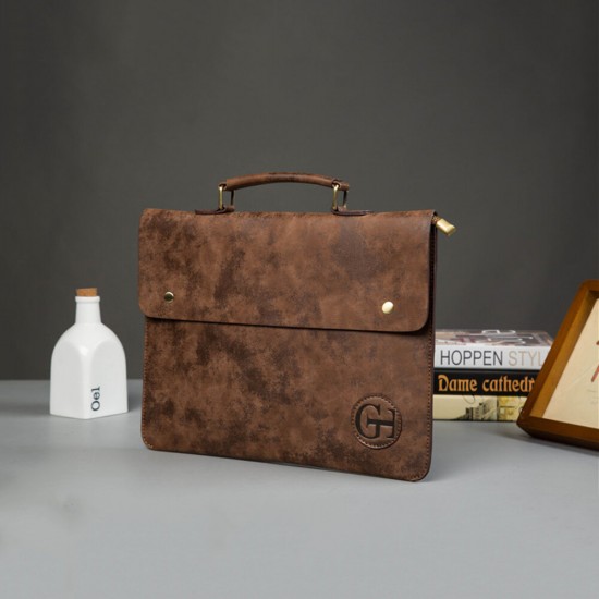 PU Leather Business Briefcase Laptop Bag Retro Handbag Men's Ultrathin File Bag Shoulder Bag Crossbody Bag for 12 inch Notebook PU Leather Business Briefcase Laptop Bag Retro Handbag Men's Ultrathin File Bag Shoulder Bag Crossbody Bag for 12 inch Notebook