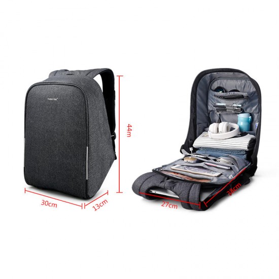 15.6 inch Anti-theft Laptop Bag with Rain Cover Casual Hard Shell Business Unisex Backpack