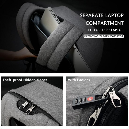 15.6 inch Anti-theft Laptop Bag with Rain Cover Casual Hard Shell Business Unisex Backpack 15.6 inch Anti-theft Laptop Bag with Rain Cover Casual Hard Shell Business Unisex Backpack