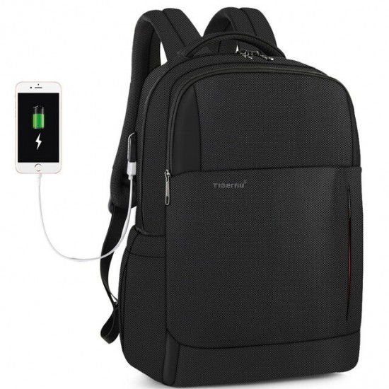15.6 inch Laptop Backpack Anti-Theft Zipper with USB Charging Unisex Waterproof Laptop Bag