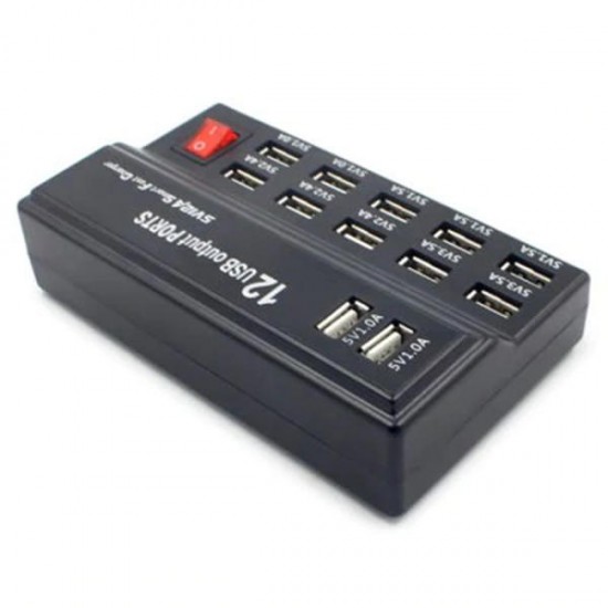 12 Ports USB Smart Quick Charger Charging Station Adapter EU PLUG