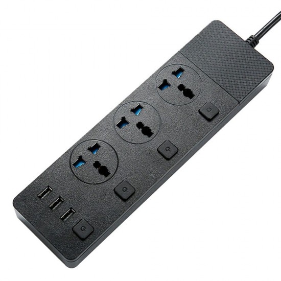 3 AC Universal Outlets Electrical Plug Socket Multifunctional Plug-in Board with USB Independent Switch 2m Extension Cord For Laptop Desk 3 AC Universal Outlets Electrical Plug Socket Multifunctional Plug-in Board with USB Independent Switch 2m Extension Cord For Laptop Desk