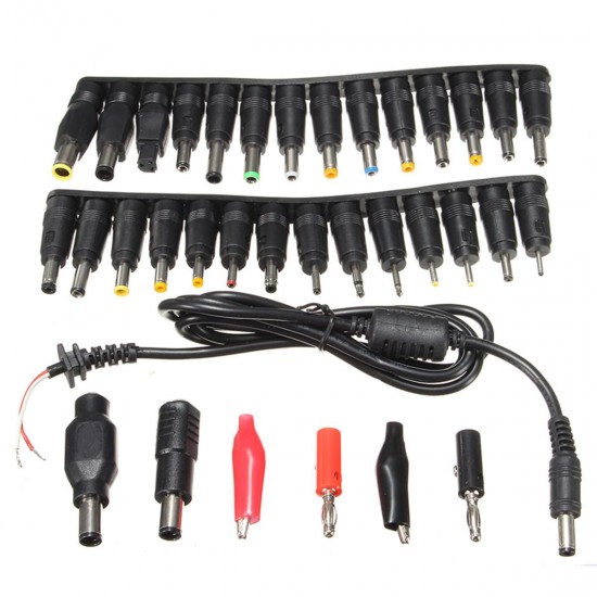 34pcs Universal Laptop Notebook Input DC Plug Set Jack Tips Without AC Adapter