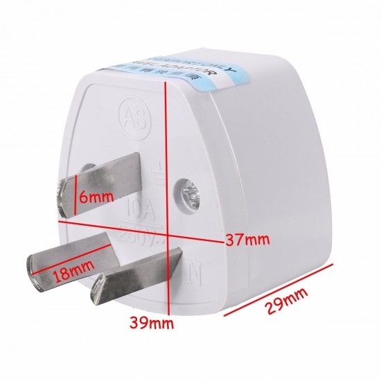 5pcs Universal Power Plug Travel Adapter 3 Pin Converter 250V 10A US UK EU to AU AC