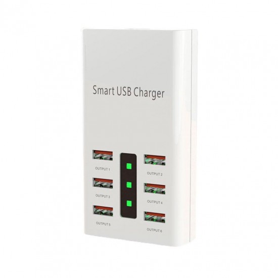 6 Port 30W Smart USB Charger Multi-Port Power Adapter LED Display Station Fireproof Intelligent Charger Universal 100-240V 2A 6 Port 30W Smart USB Charger Multi-Port Power Adapter LED Display Station Fireproof Intelligent Charger Universal 100-240V 2A