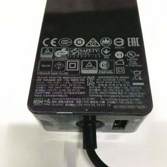 65W 15V 4A Laptop Power Adapter With AC line For Surface New Pro3/4 Notebook