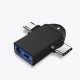 Adapter 2 in 1 OTG Adapter USB3.0 to Type-C Portable Converter Data Hub Connect Keyboard Mouse Gamepad for PC Laptop Adapter 2 in 1 OTG Adapter USB3.0 to Type-C Portable Converter Data Hub Connect Keyboard Mouse Gamepad for PC Laptop