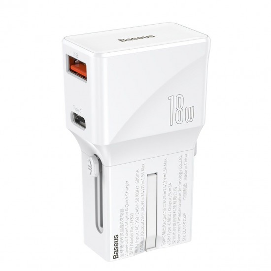 Universal USB Charger 18W QC 3.0 PD3.0 Fast Charger Quick Charge 3.0 Travel International Plug Socket